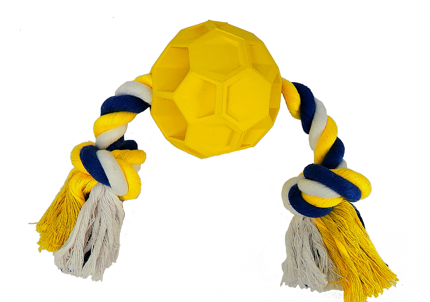 Rubber Soccer Ball Chew Toy with Tug Rope - Great for Active Dogs