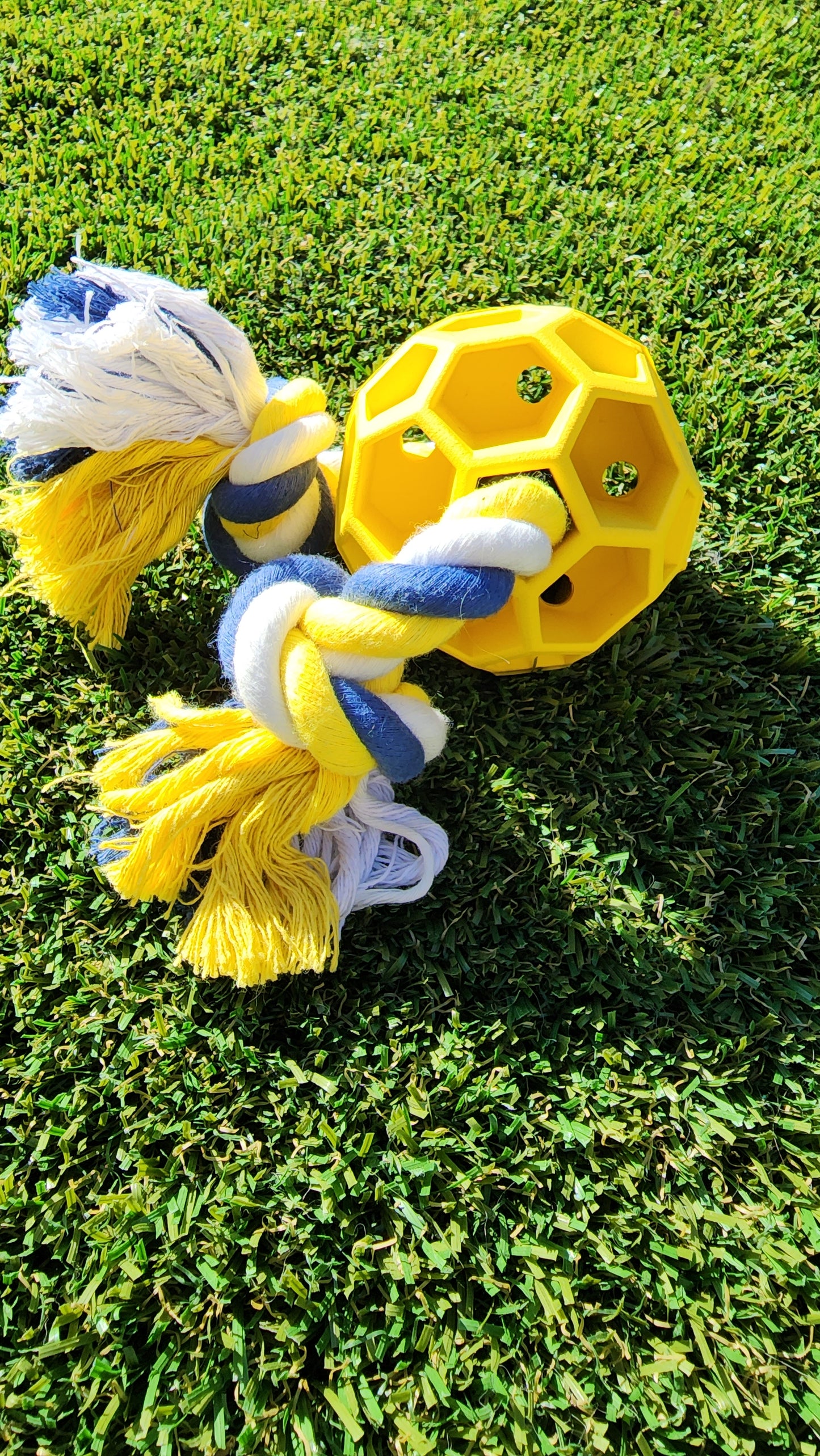Rubber Soccer Ball Chew Toy with Tug Rope - Great for Active Dogs