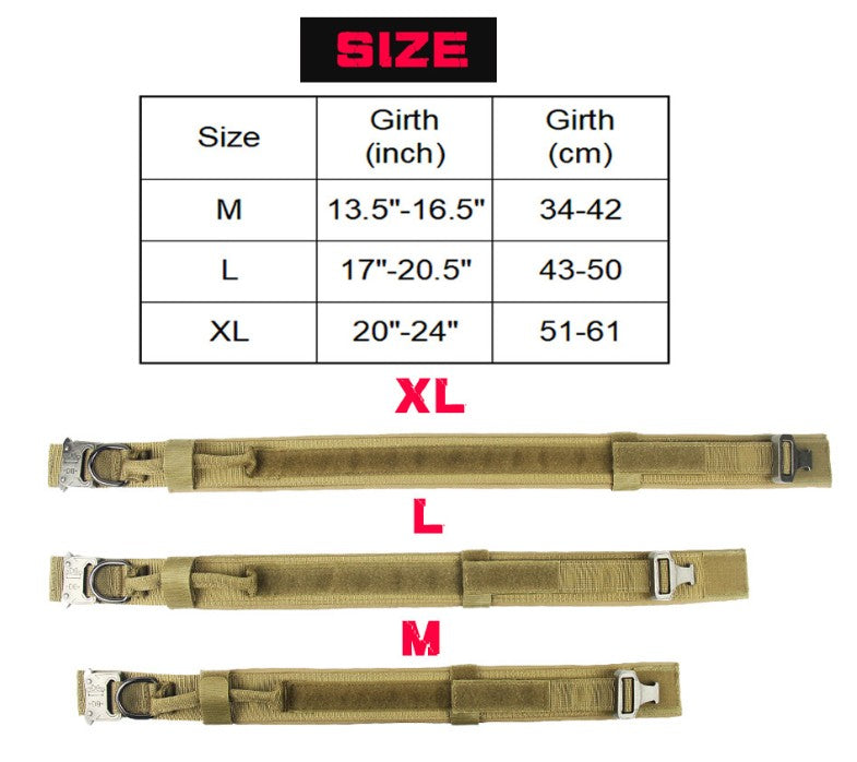 Durable Military Style Tactical Dog Collar